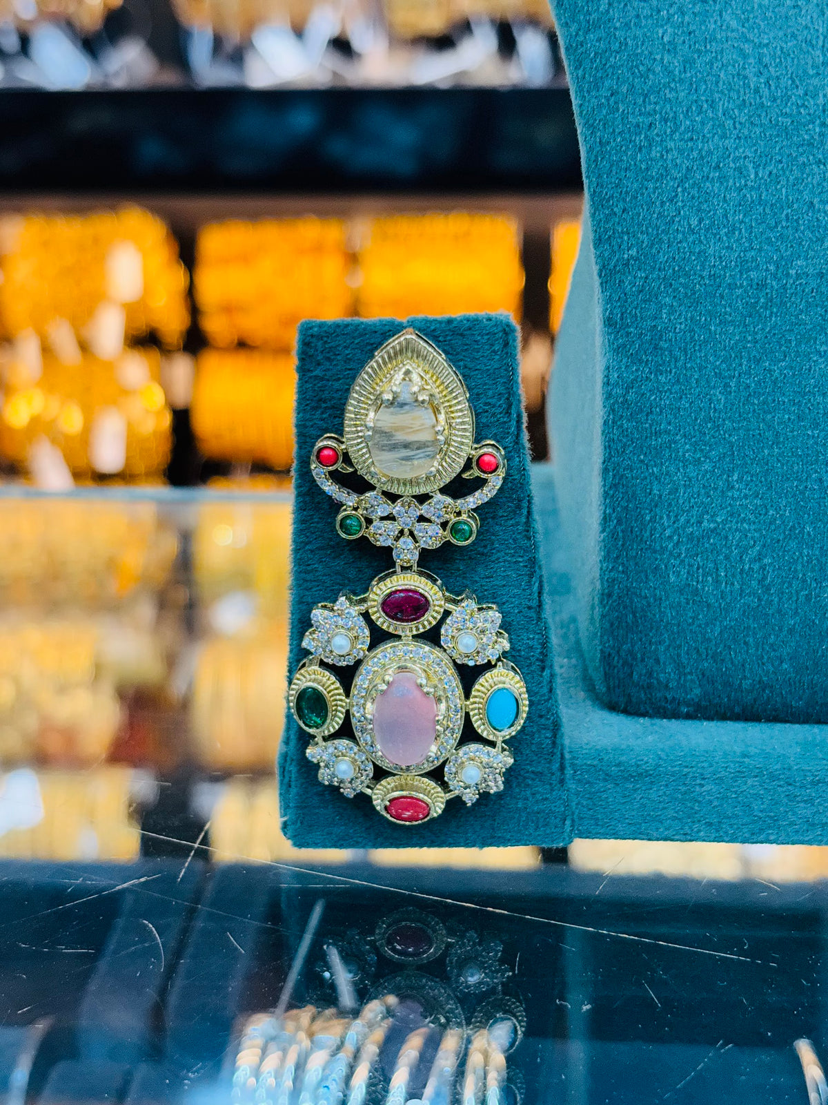Multicolour Antique Designer Necklace Set with Matching Earrings | T302703024