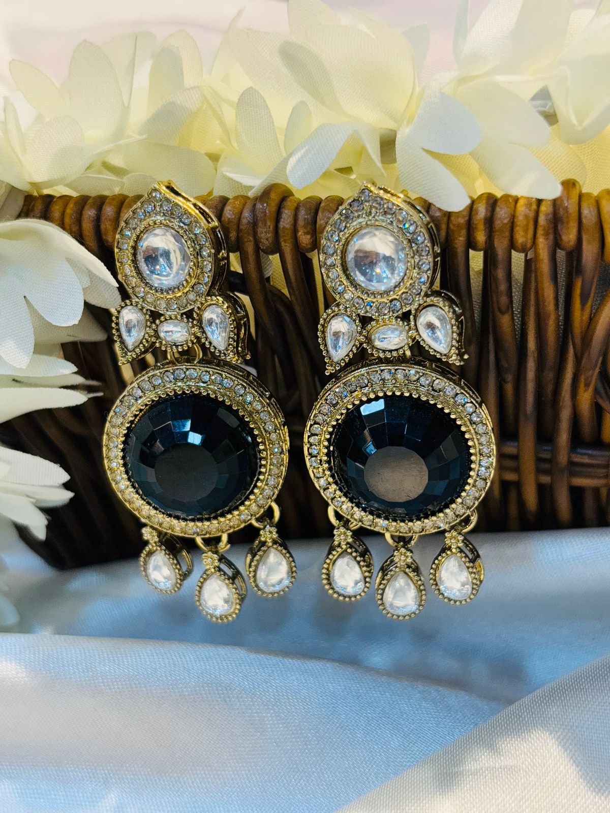 Elegant  Polki  Drop Earrings