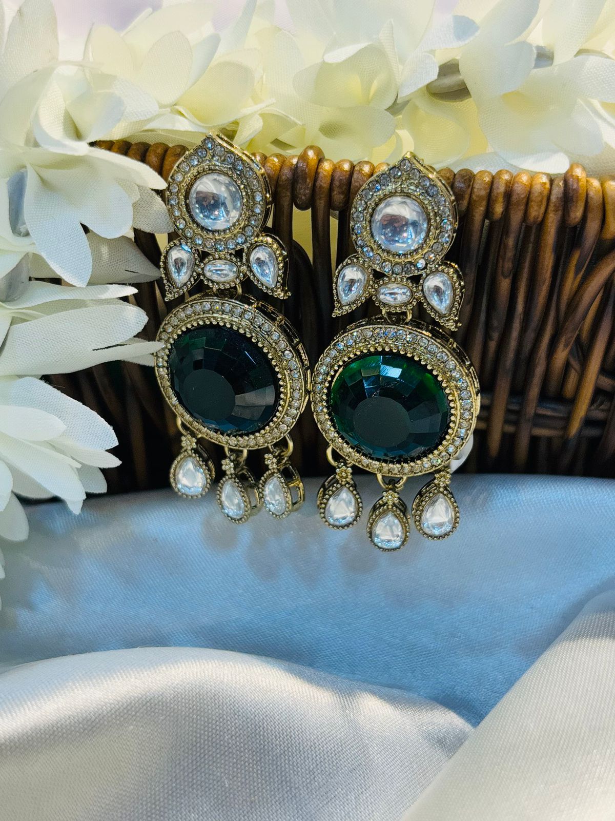 Elegant  Polki  Drop Earrings