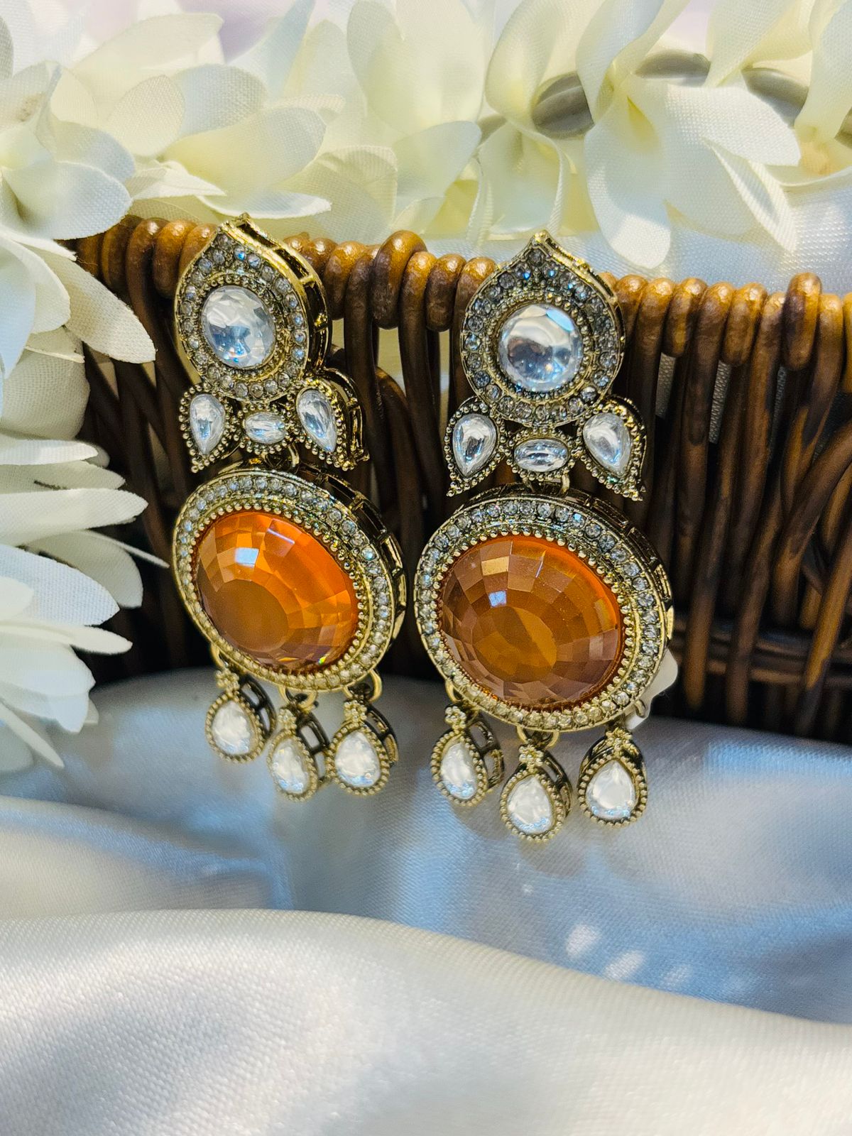 Elegant  Polki  Drop Earrings