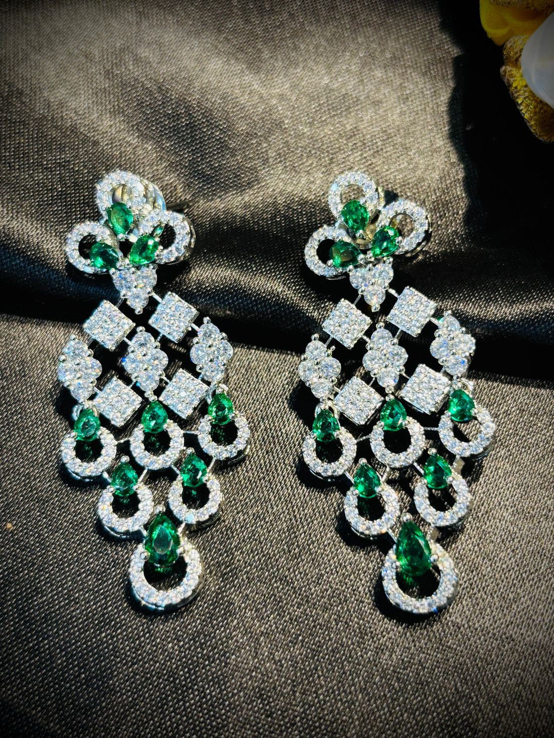 Green & White American Diamond Necklace