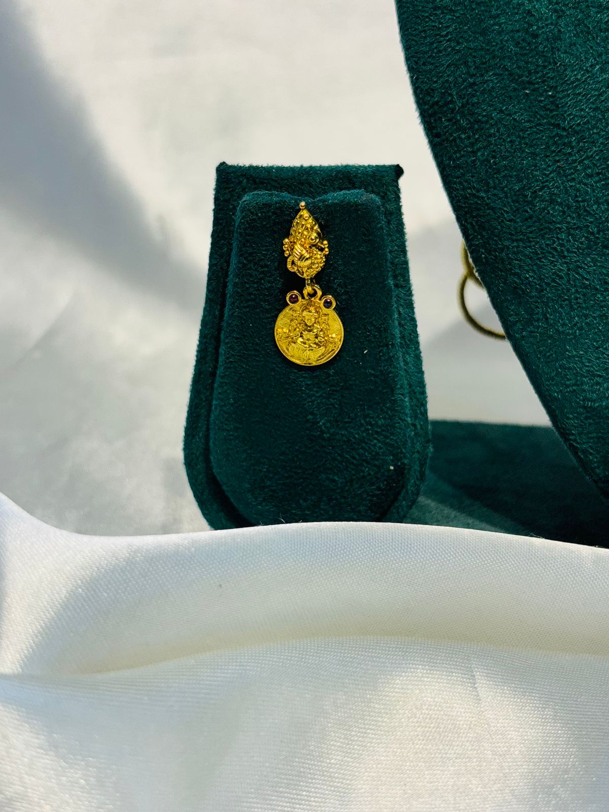 Traditional Gold Plated Lakshmi Coin Necklace Set with Earrings | Antique Temple Jewelry Design