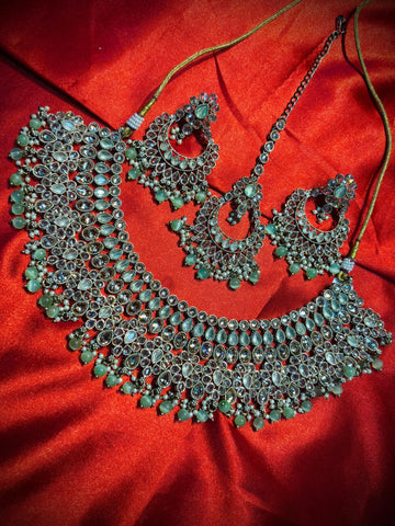 Stunning Bridal Choker Set with Elegant Stones  |  LB227