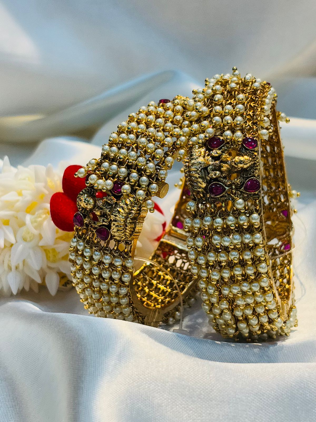 Traditional Thada Bangles with Pearls & Stones