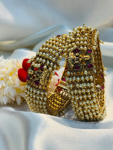 Traditional Thada Bangles with Pearls & Stones