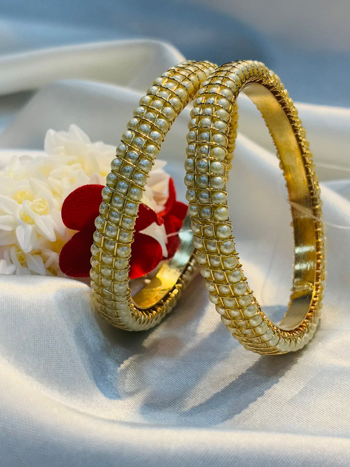 Traditional Pearl Bangles | Handcrafted Ethnic Jewelry by Llabel Fashion |  LB211