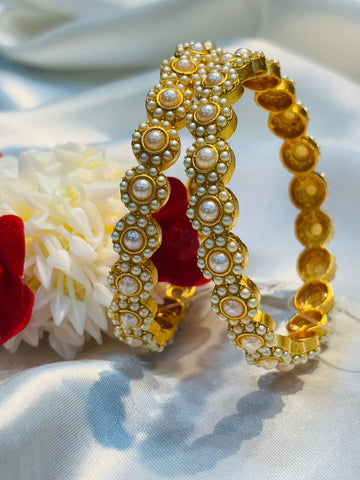 Floral Traditional Pearl Bangles