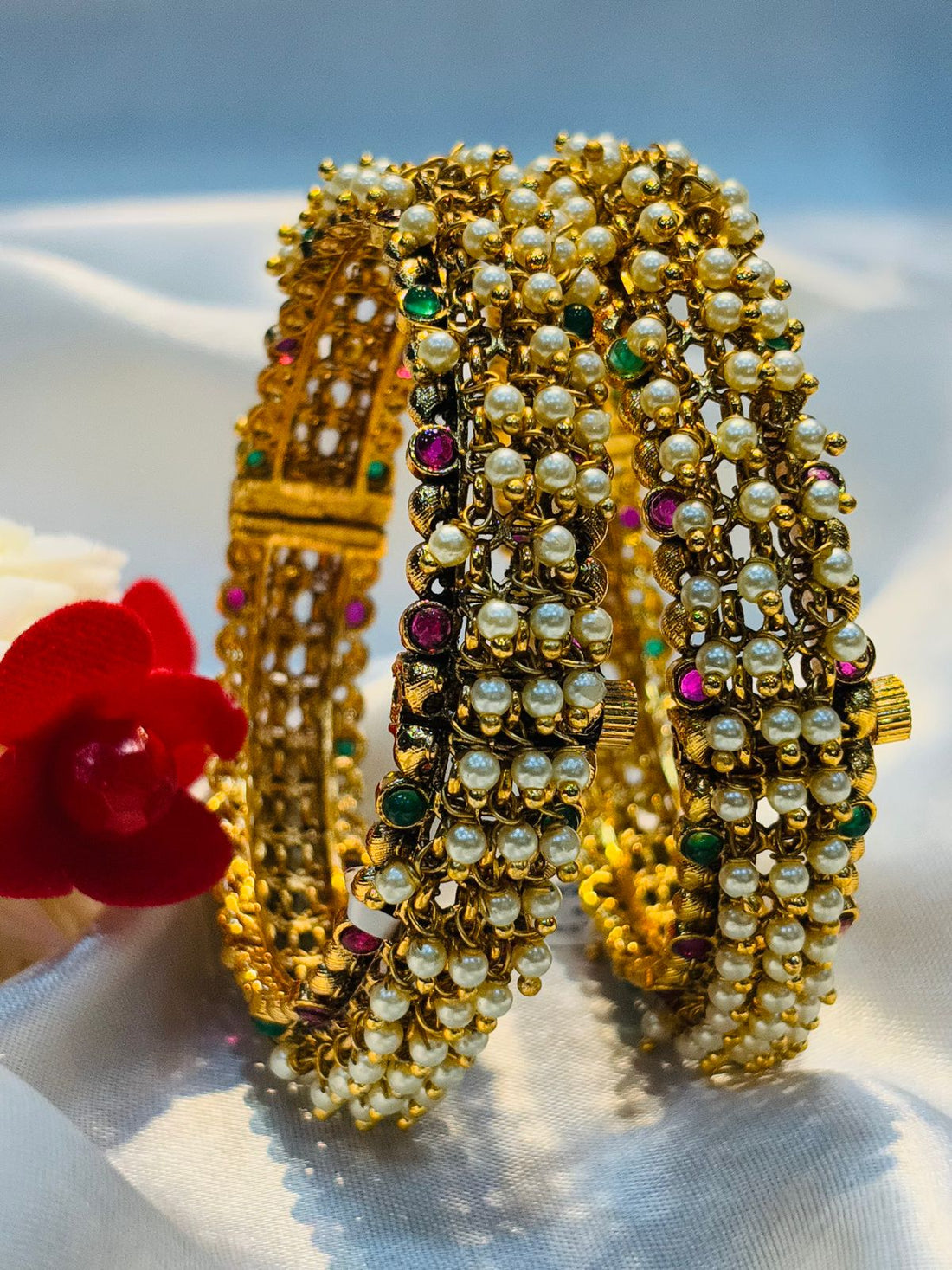 Pearl & Stone Traditional Thada Bangles 