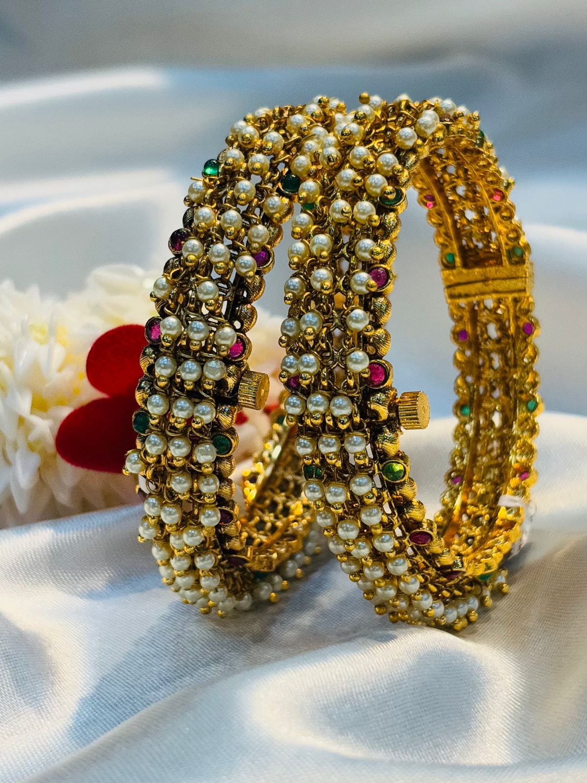 Pearl & Stone Traditional Thada Bangles 