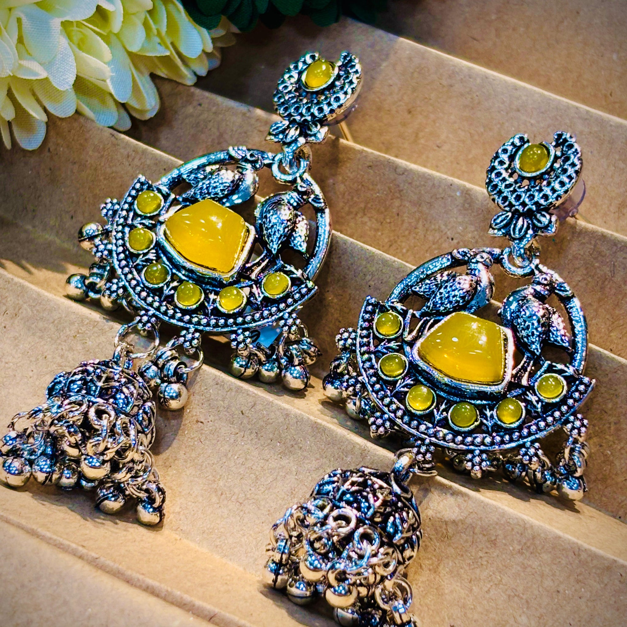 BLACK METAL EARRINGS LLB269