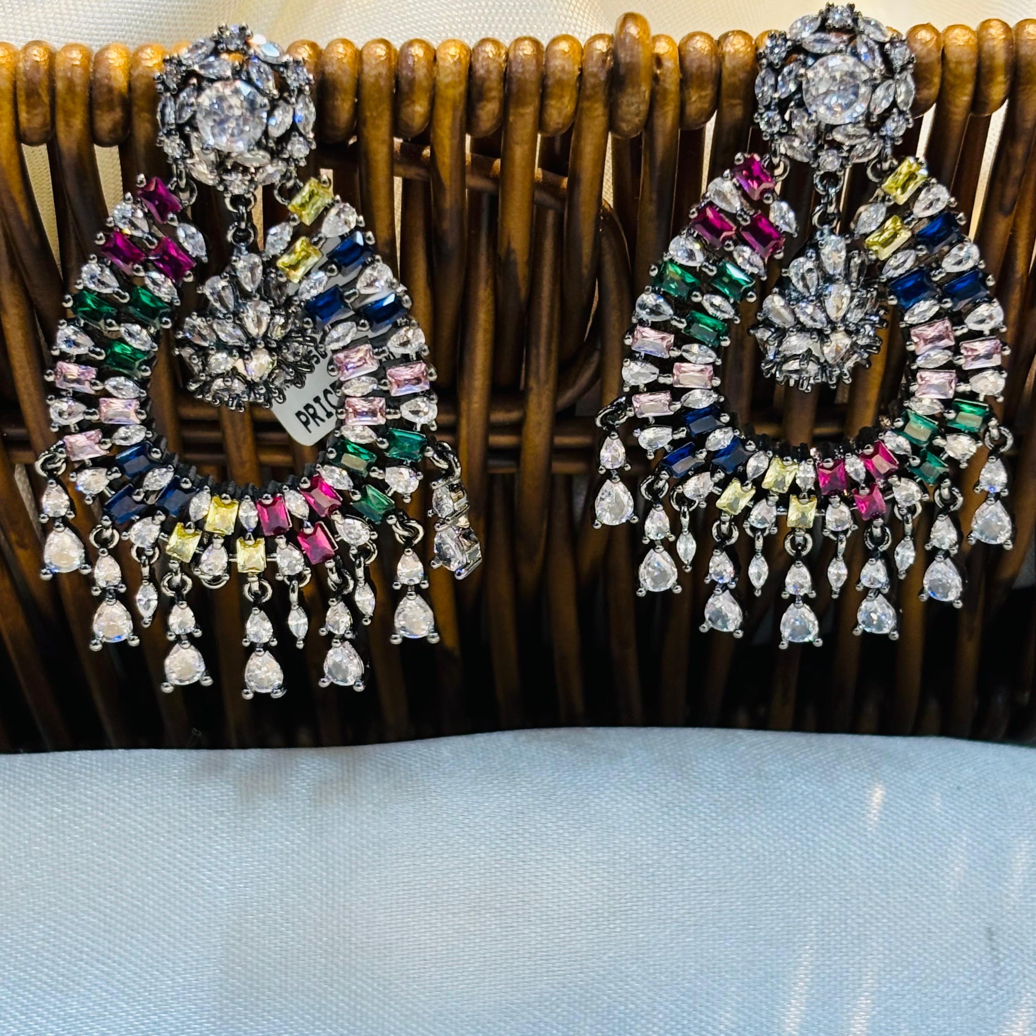 MULTI COLOUR AMERICAN DIAMOND EARRINGS LLB-274