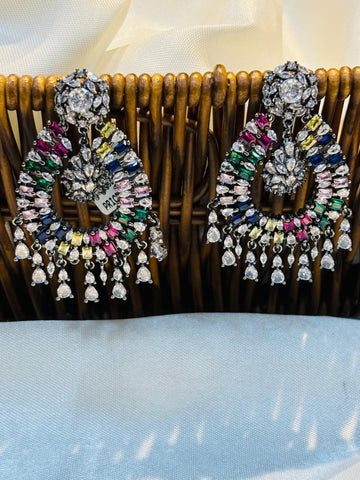 MULTI COLOUR AMERICAN DIAMOND EARRINGS LLB-274