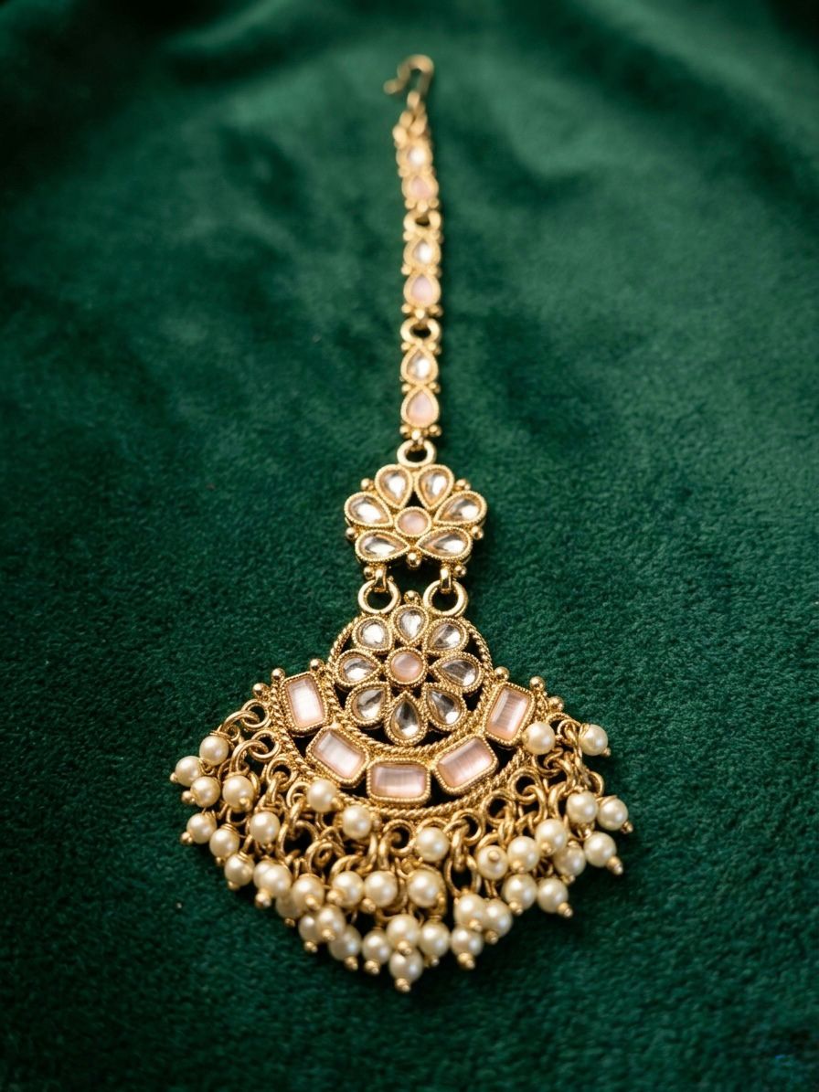 traditional antique gold maang tikka,llb876