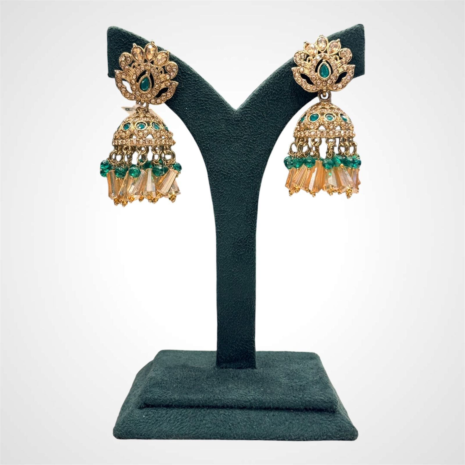 Blue Stoned jumkas Earrings | LLB979