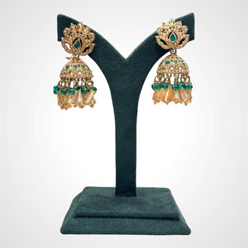 Blue Stoned jumkas Earrings | LLB979