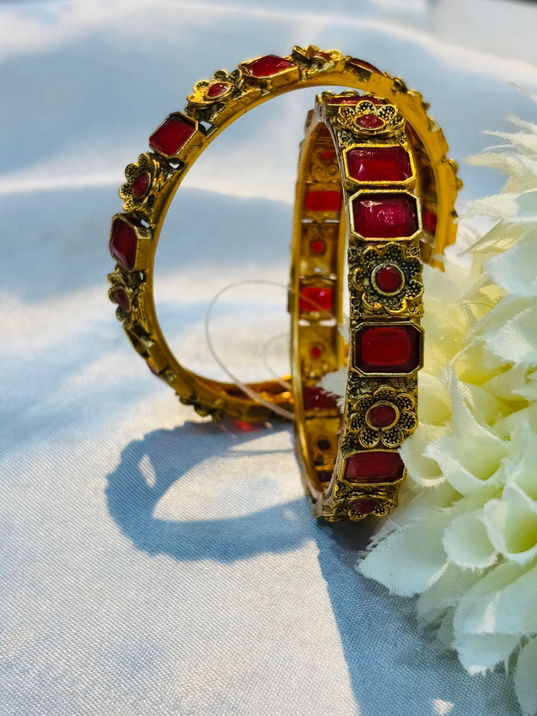 ANTIQUE RED STONE BANGLES LLB 265