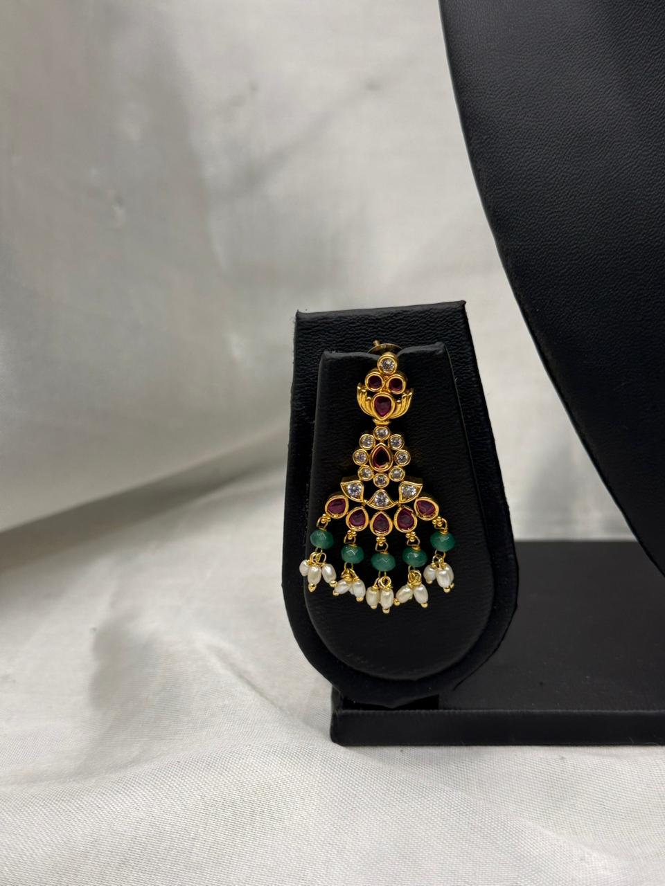 ANTIQUE RUBY &GREEN STONE NECKLACE SET LLB-293