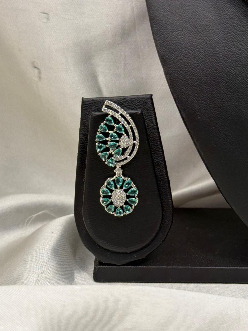 SILVER AMERICAN DIAMOND NECKLACE SET-295