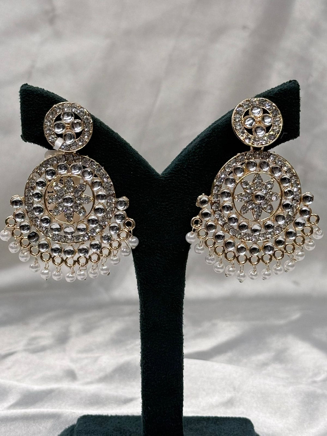 Gold Plated Crystal Pearl Drop Earrings for Women,llb610