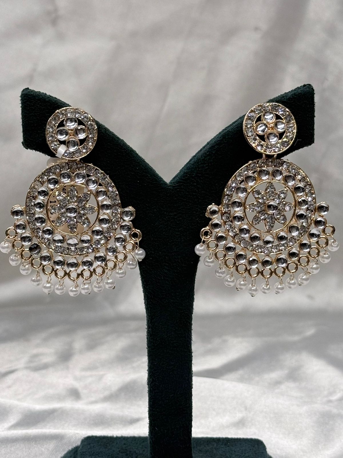 Gold Plated Crystal Pearl Drop Earrings for Women,llb610