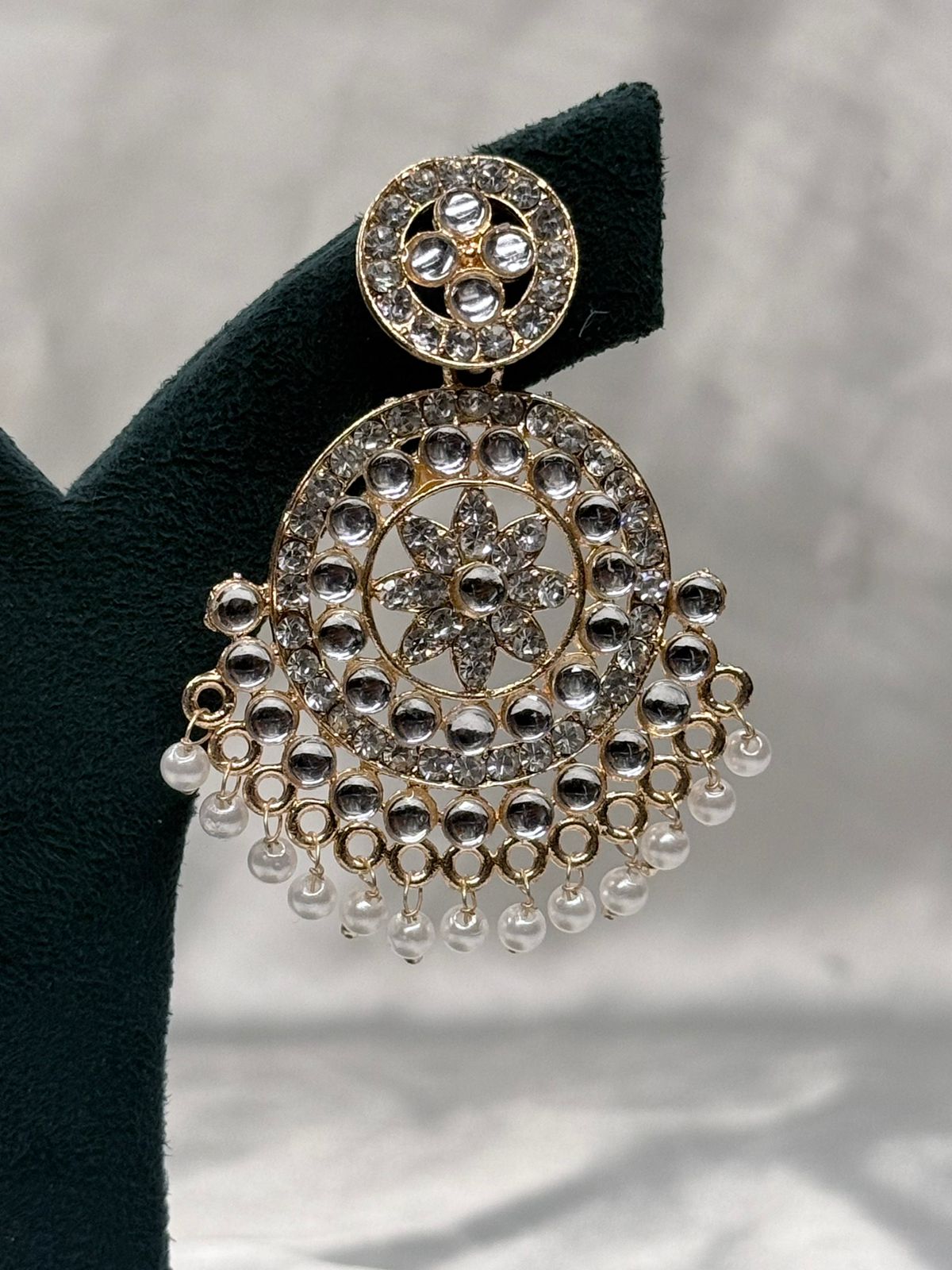 Gold Plated Crystal Pearl Drop Earrings for Women,llb610