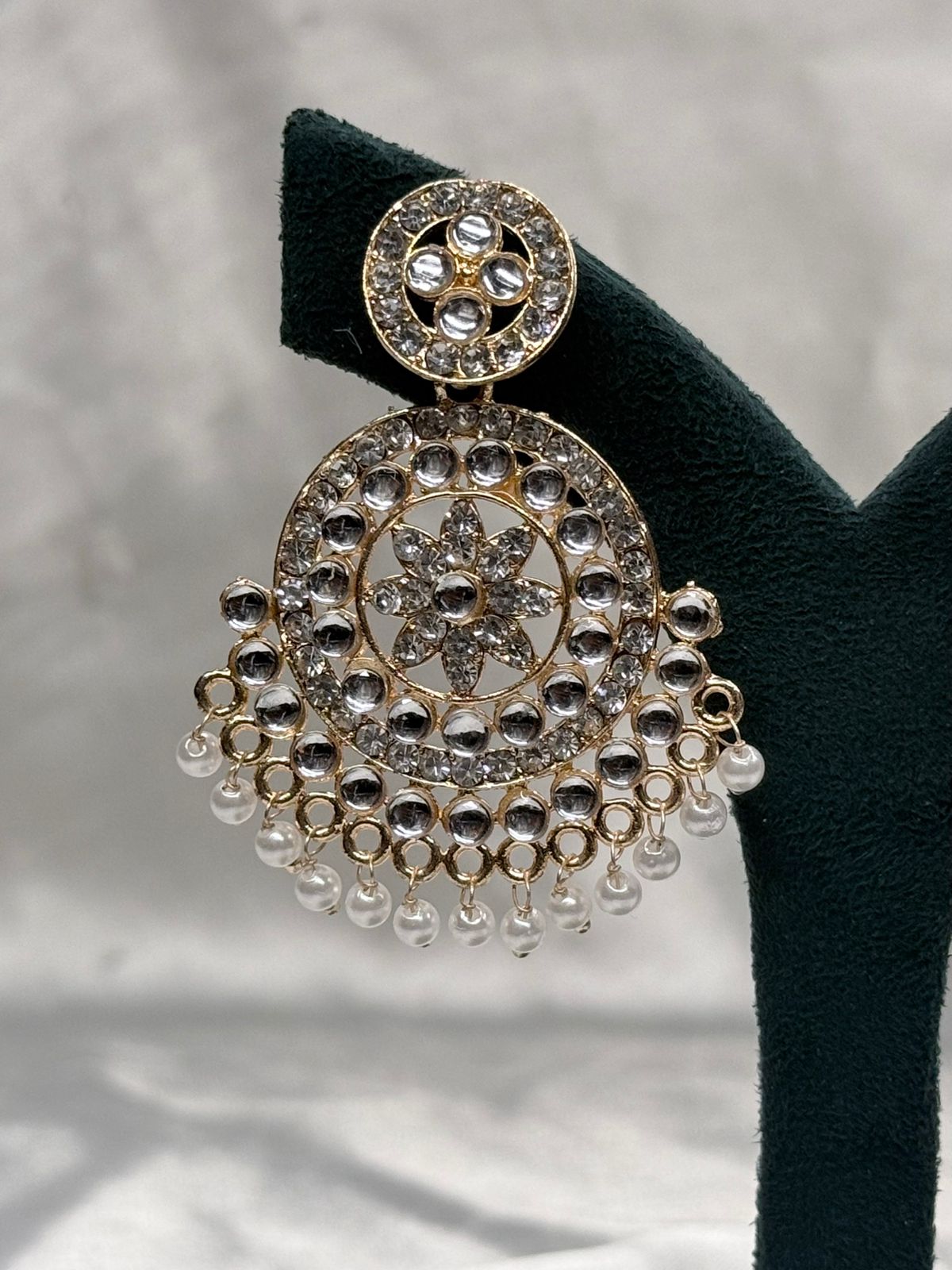 Gold Plated Crystal Pearl Drop Earrings for Women,llb610