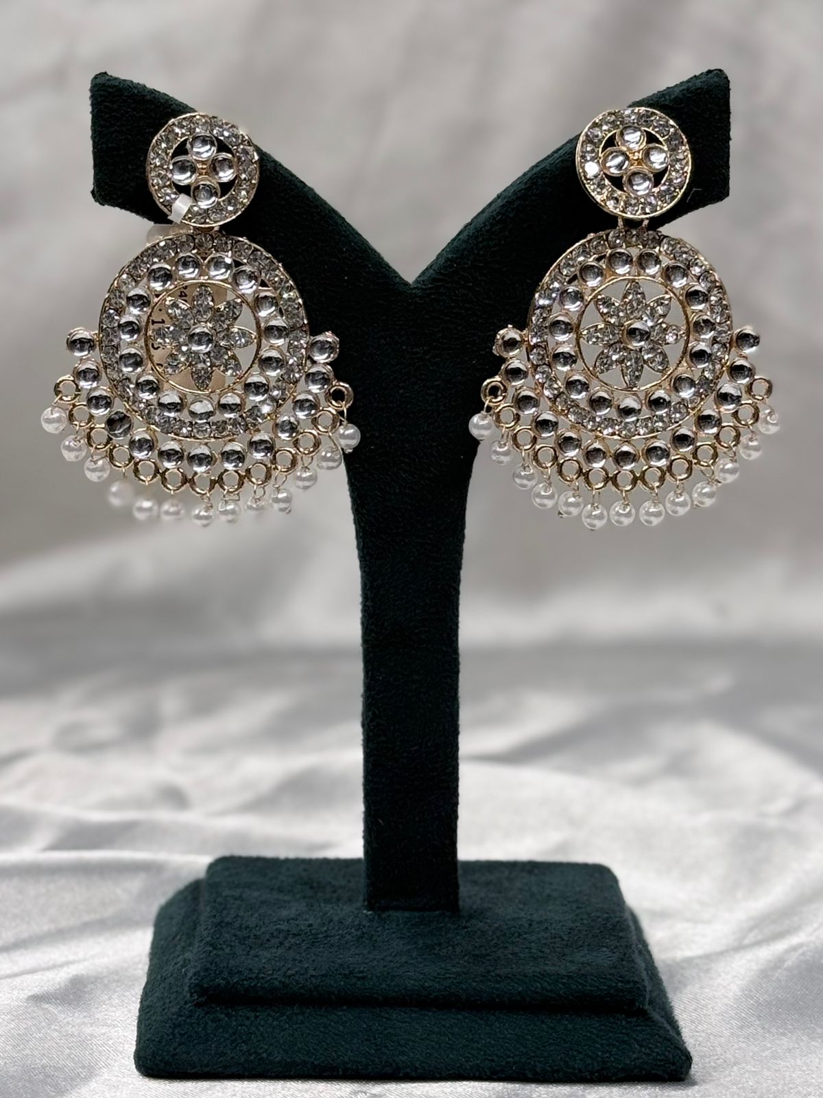 Gold Plated Crystal Pearl Drop Earrings for Women,llb610