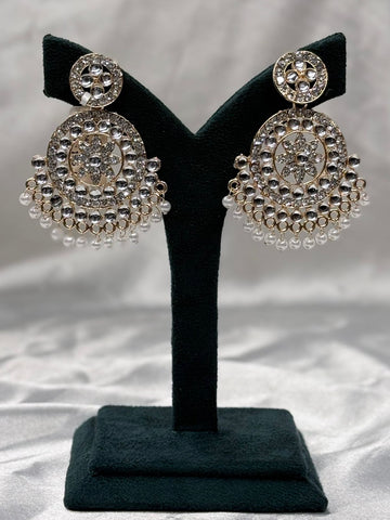 Gold Plated Crystal Pearl Drop Earrings for Women,llb610
