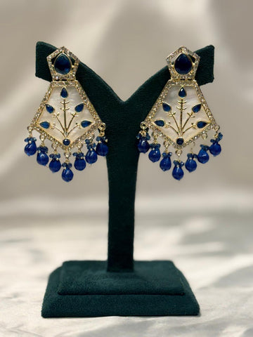 Royal Blue Stone Designer Drop Earrings for Women,llb650