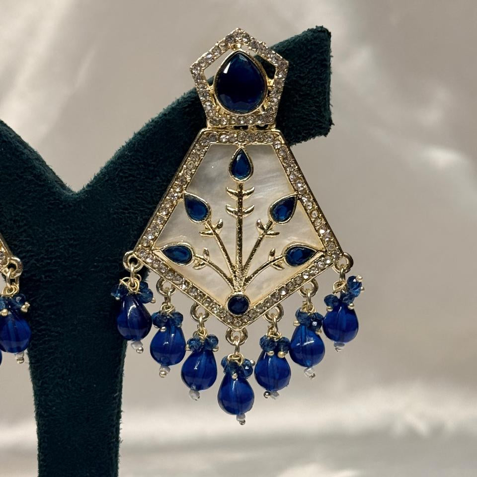 Royal Blue Stone Designer Drop Earrings for Women,llb650