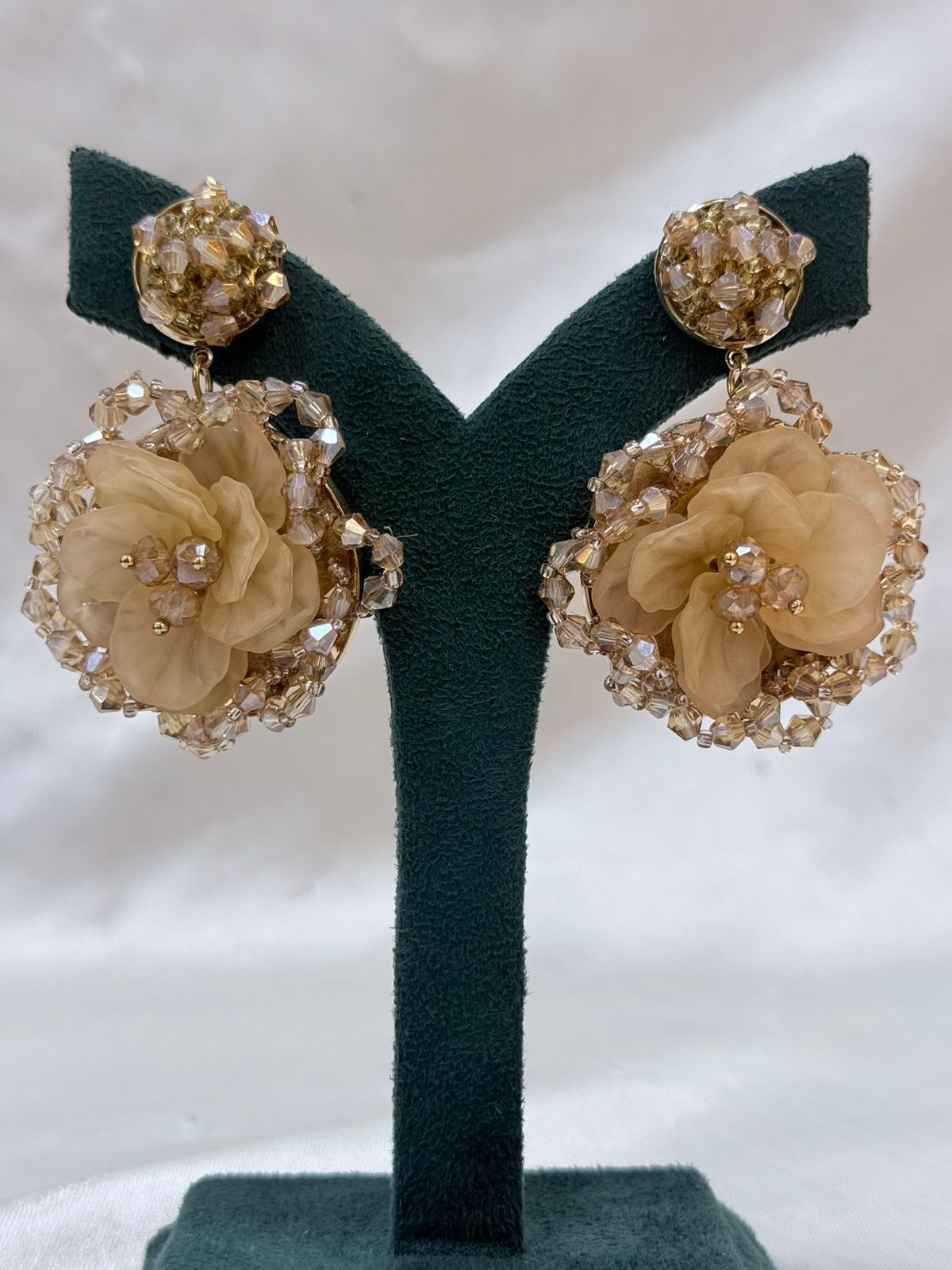 Luxury Floral Crystal Drop Earrings for Women,llb678