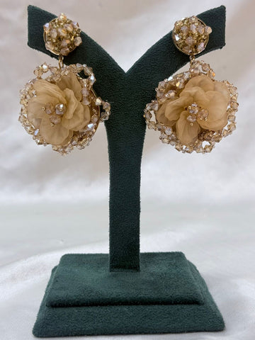Luxury Floral Crystal Drop Earrings for Women,llb678