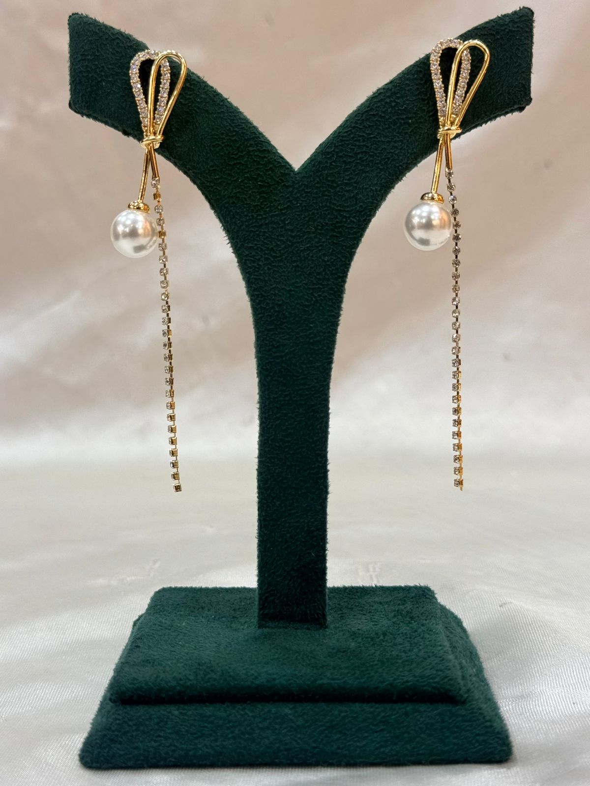 Rose Gold Floral Crystal Tassel Earrings for Women,llb695