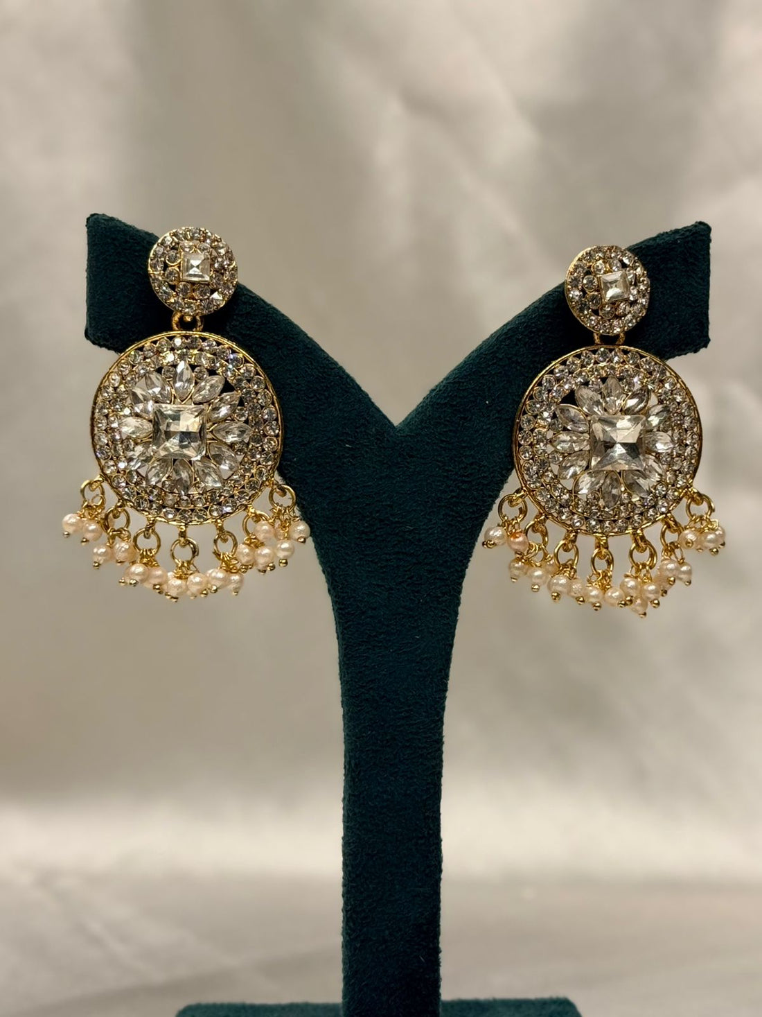 Gold Crystal Pearl Drop Earrings for Women,llb699