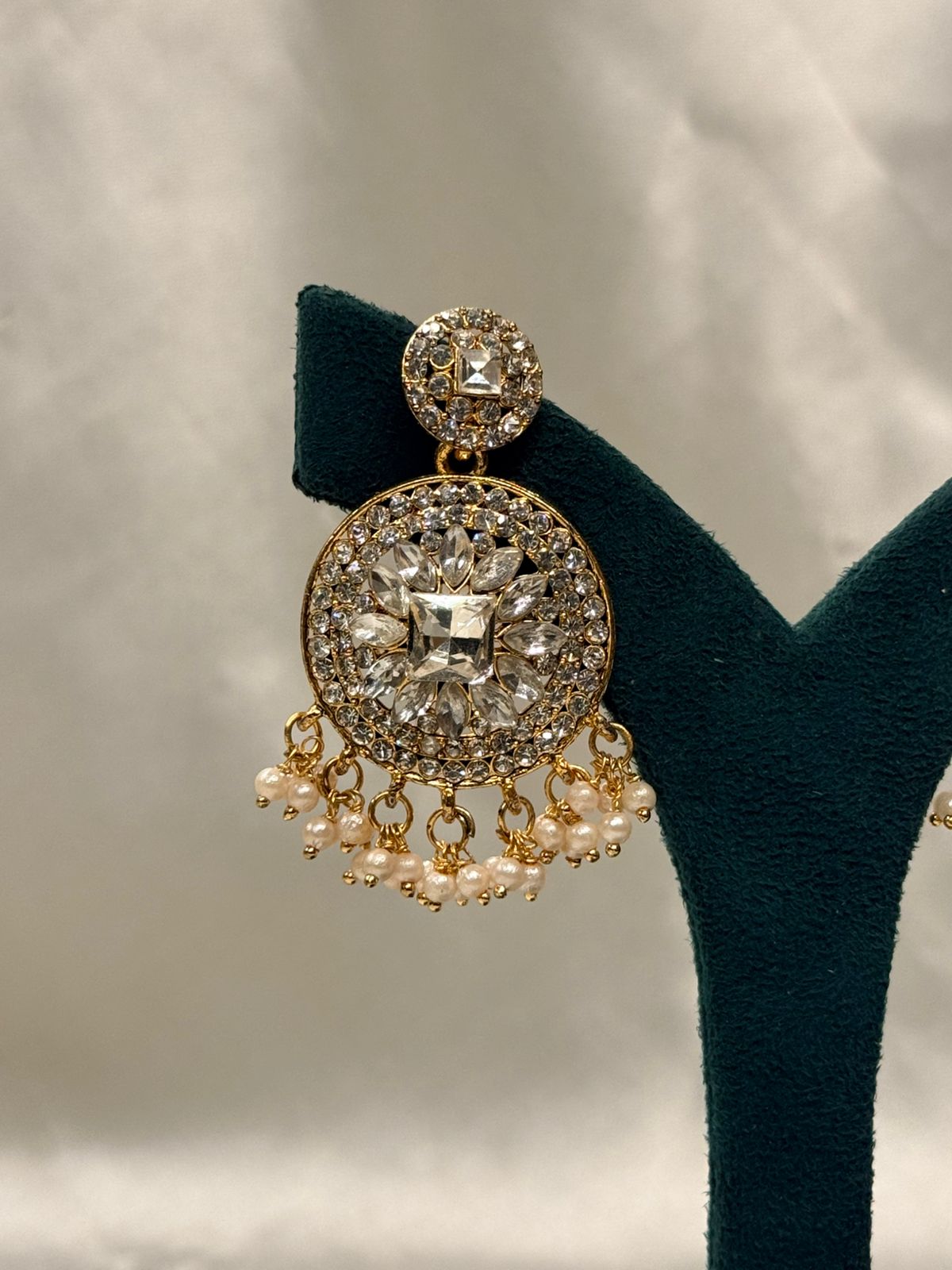 Gold Crystal Pearl Drop Earrings for Women,llb699