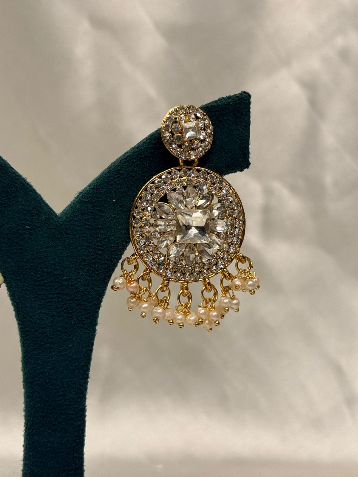 Gold Crystal Pearl Drop Earrings for Women,llb699