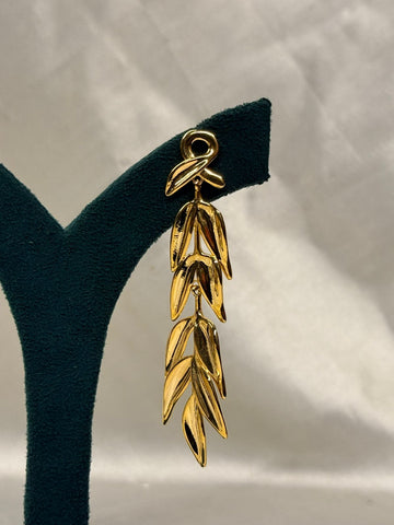Gold Leaf Drop Earrings for Women,llb699