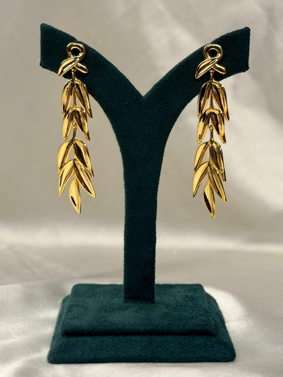 Gold Leaf Drop Earrings for Women,llb699