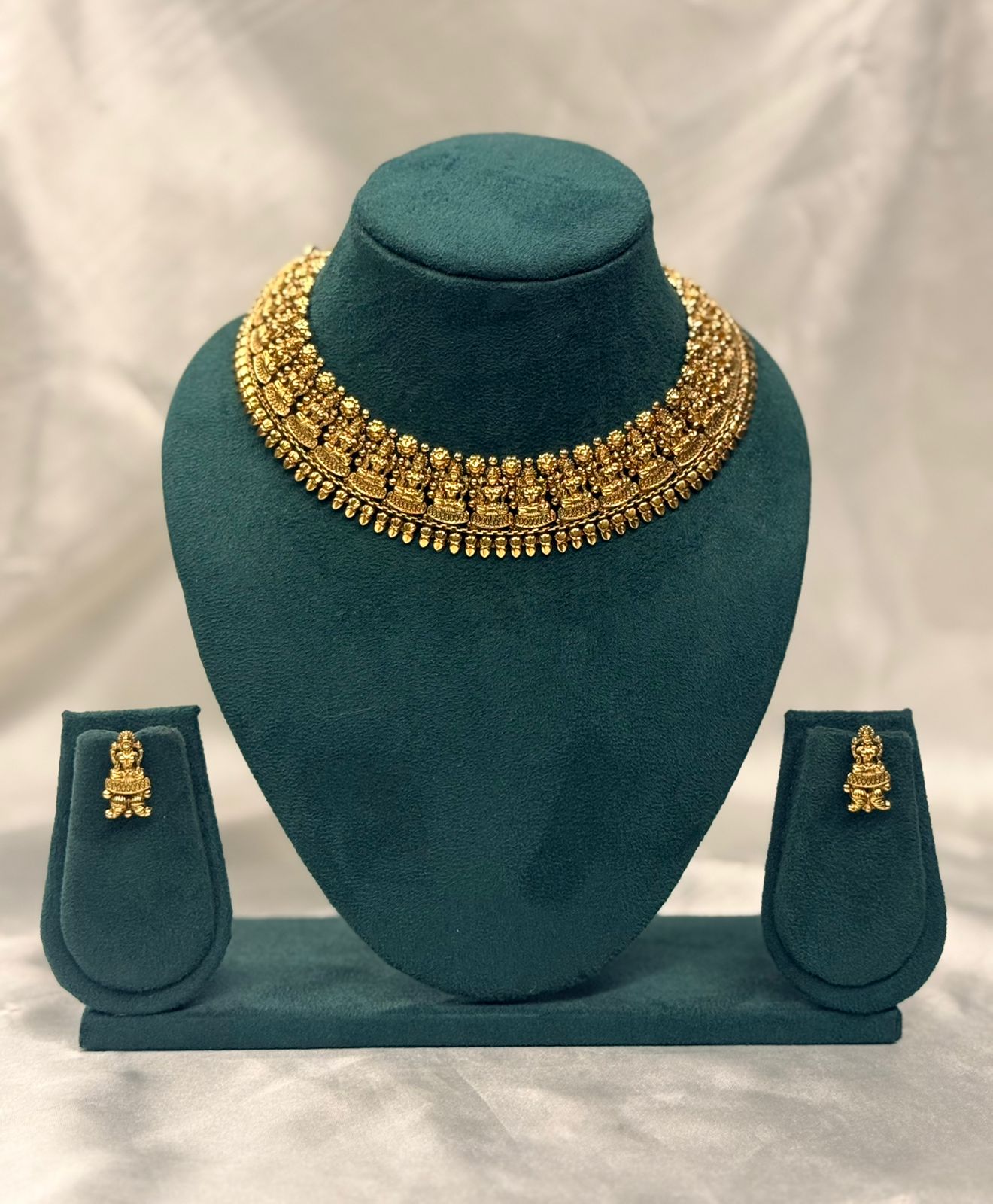 Heavy Gold Plated Bridal Choker Necklace Set,llb716