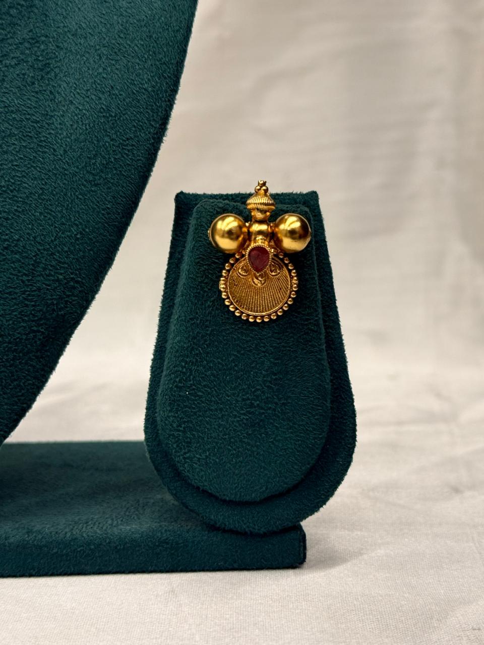 Ruby Red Stones and Classic Coin Motifs,llb741