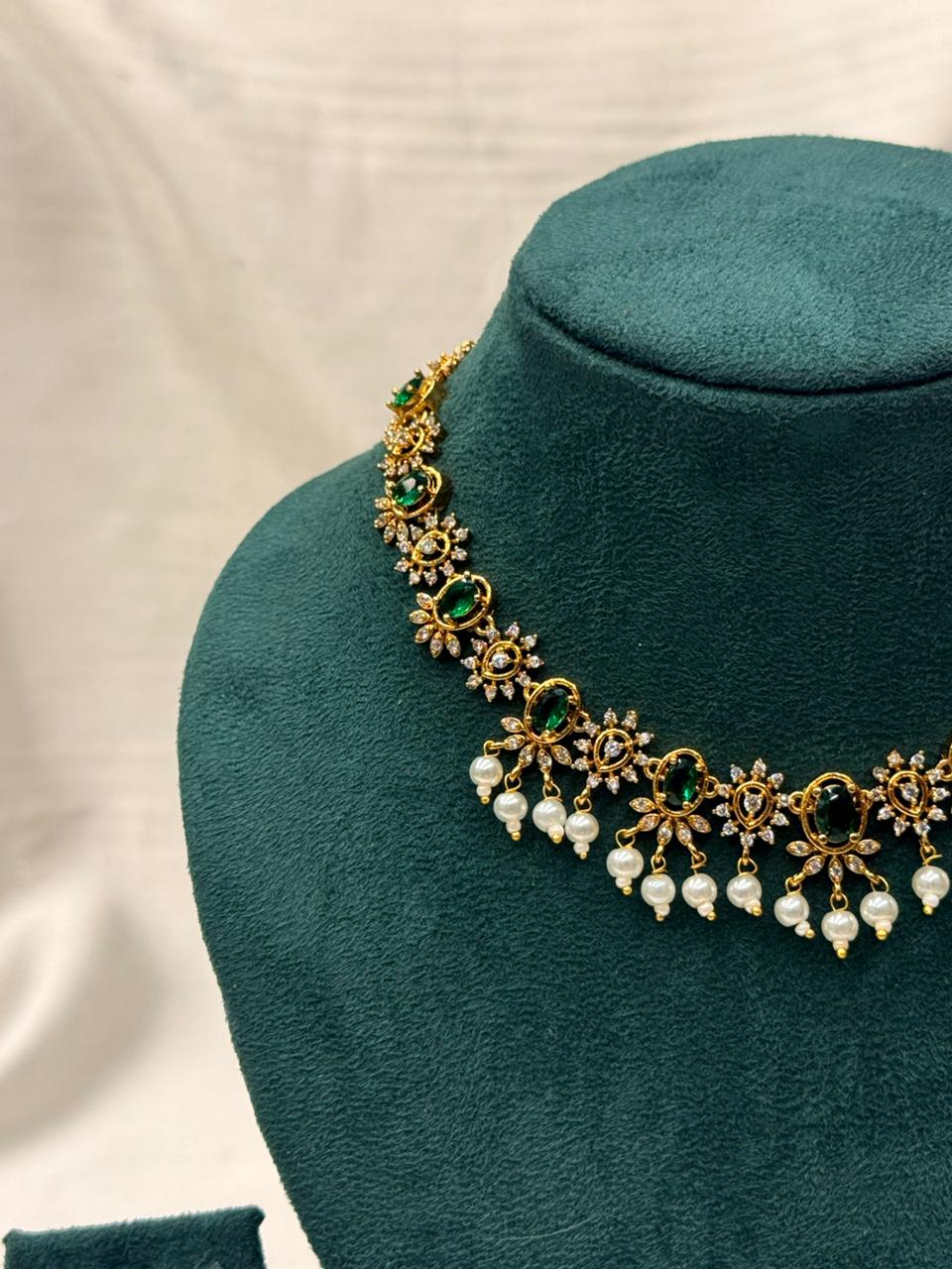 Antique Gold-Plated Emerald Green,llb745