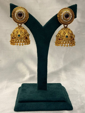 Gold-Plated Antique Jhumka,llb747
