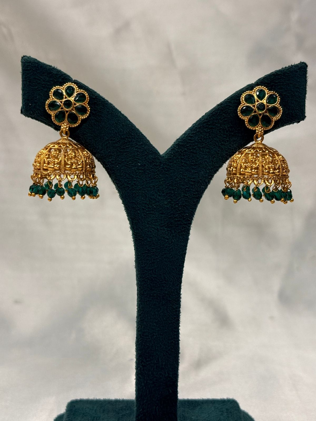 Traditional Gold Plated Temple Jhumka Earrings for Women,llb736