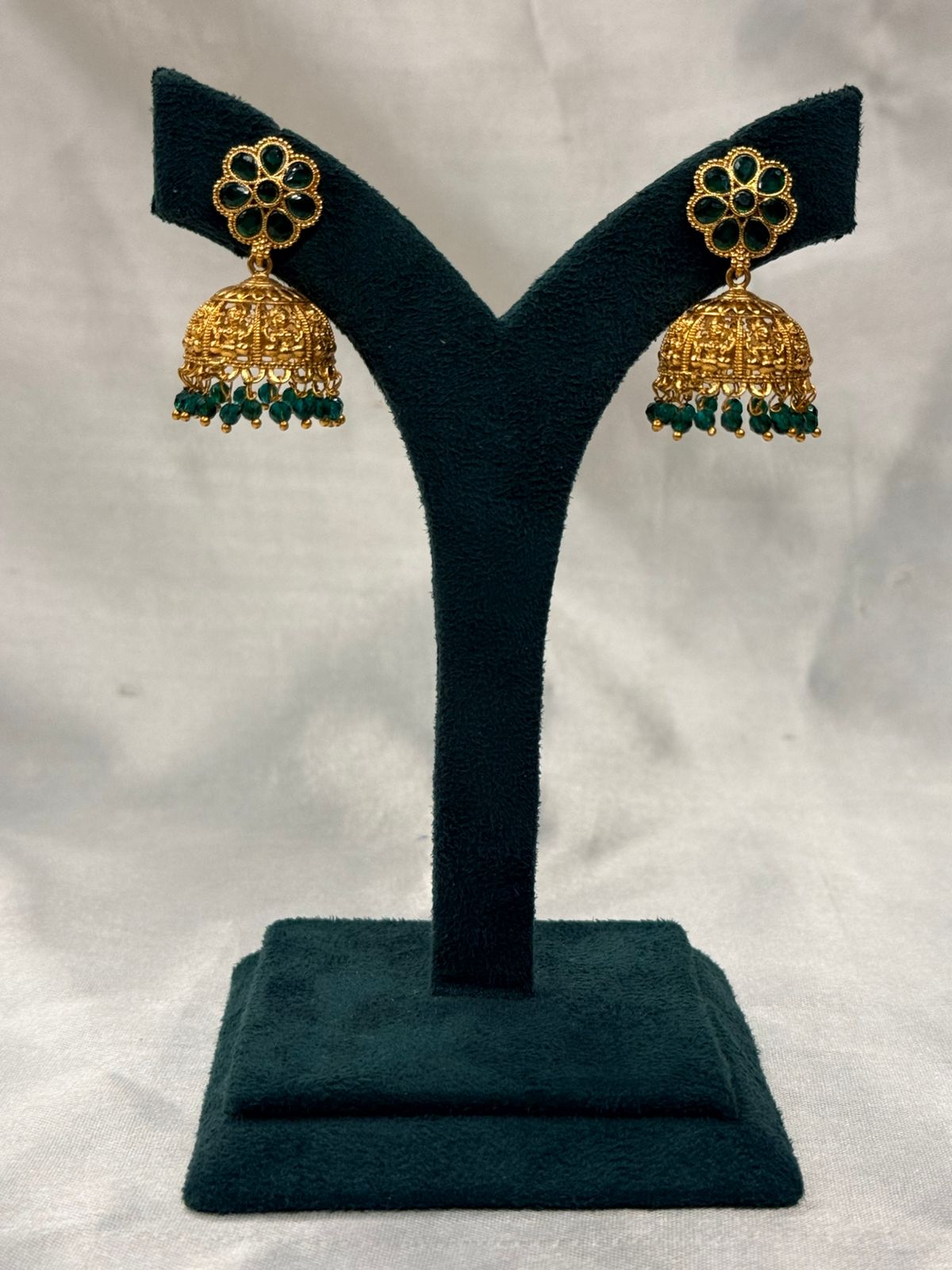 Traditional Gold Plated Temple Jhumka Earrings for Women,llb736