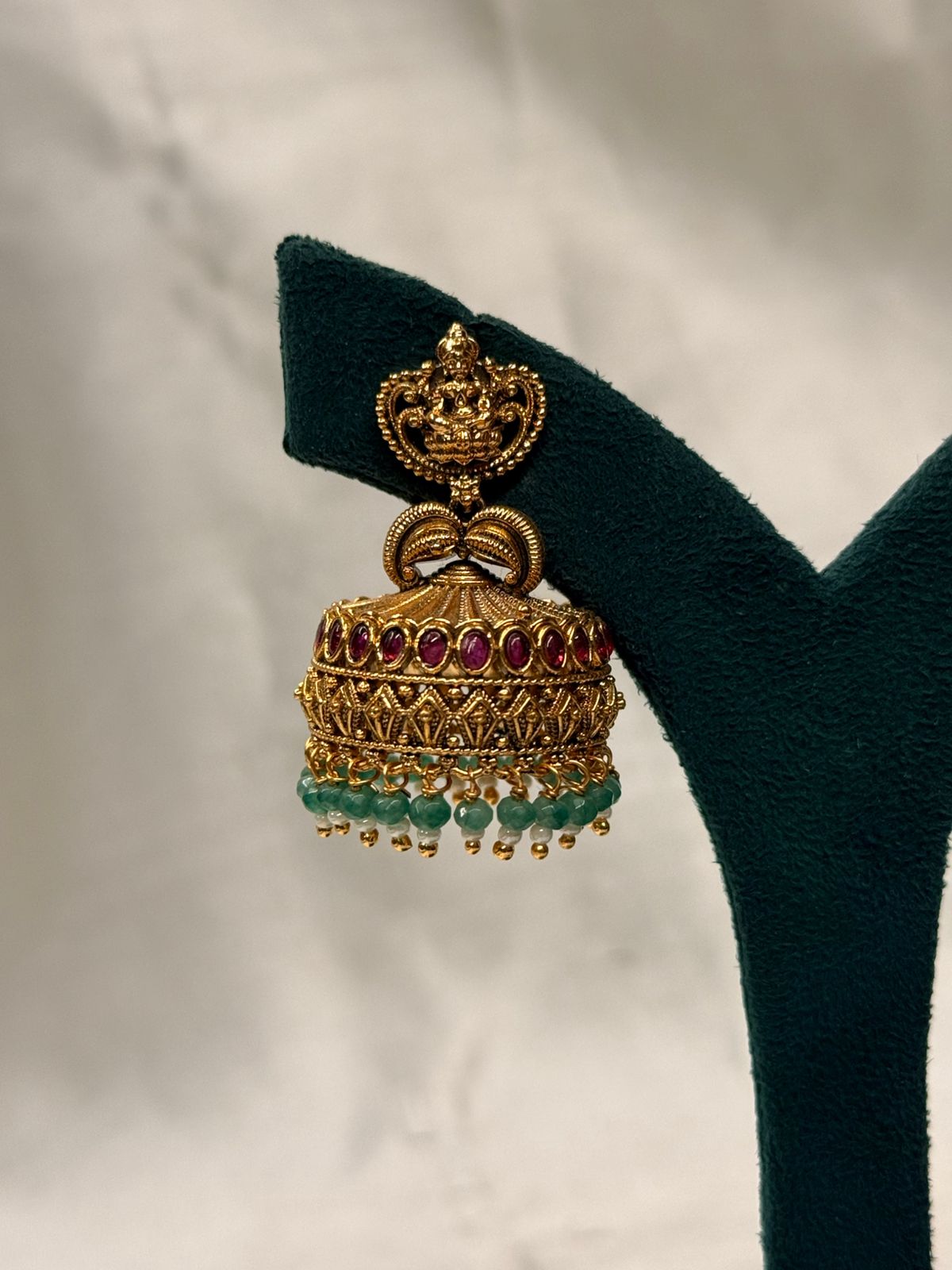 Antique Gold Lakshmi Temple Jhumka,llb757