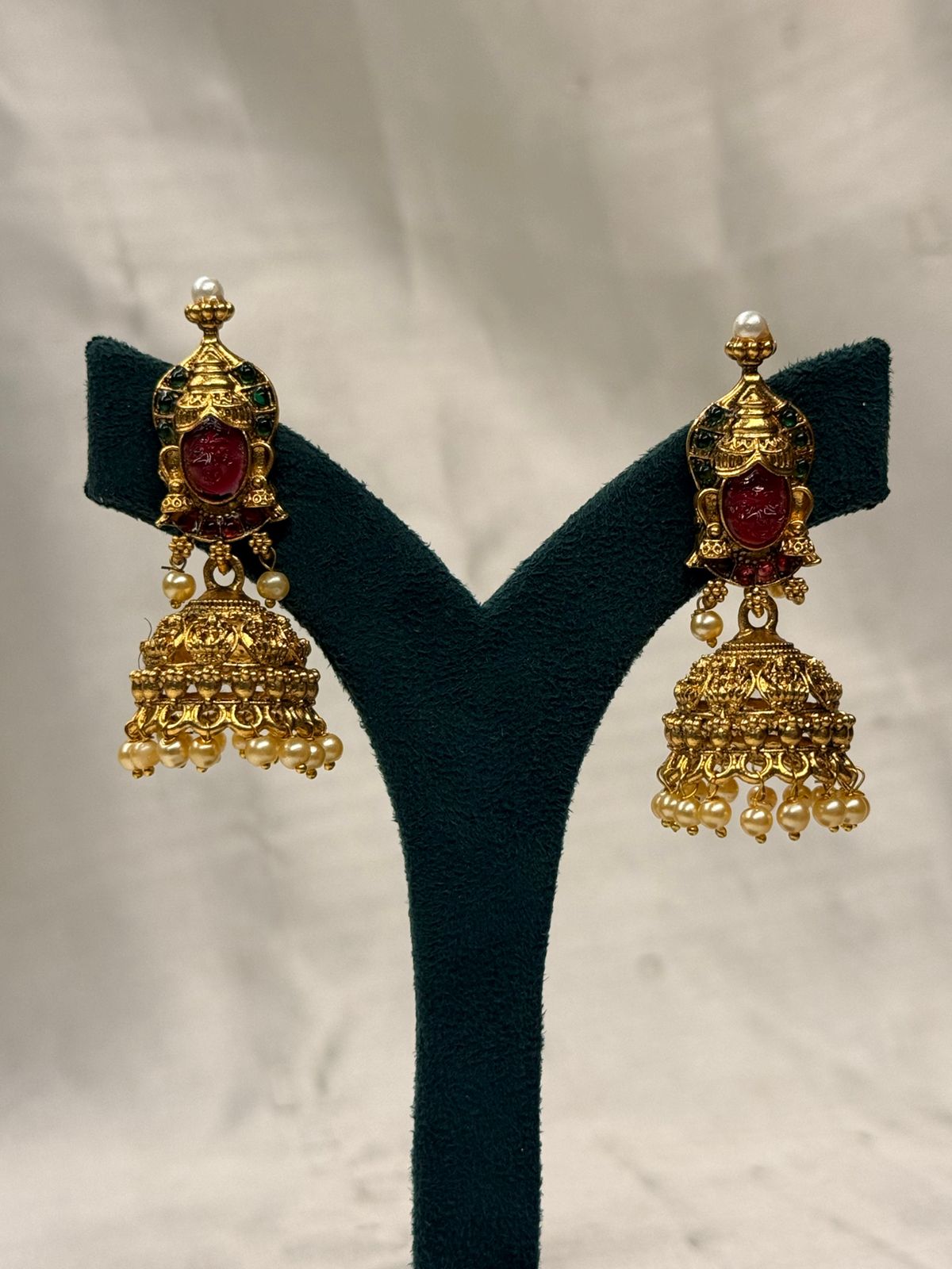 Regal Temple-Inspired Gold Jhumka,llb755