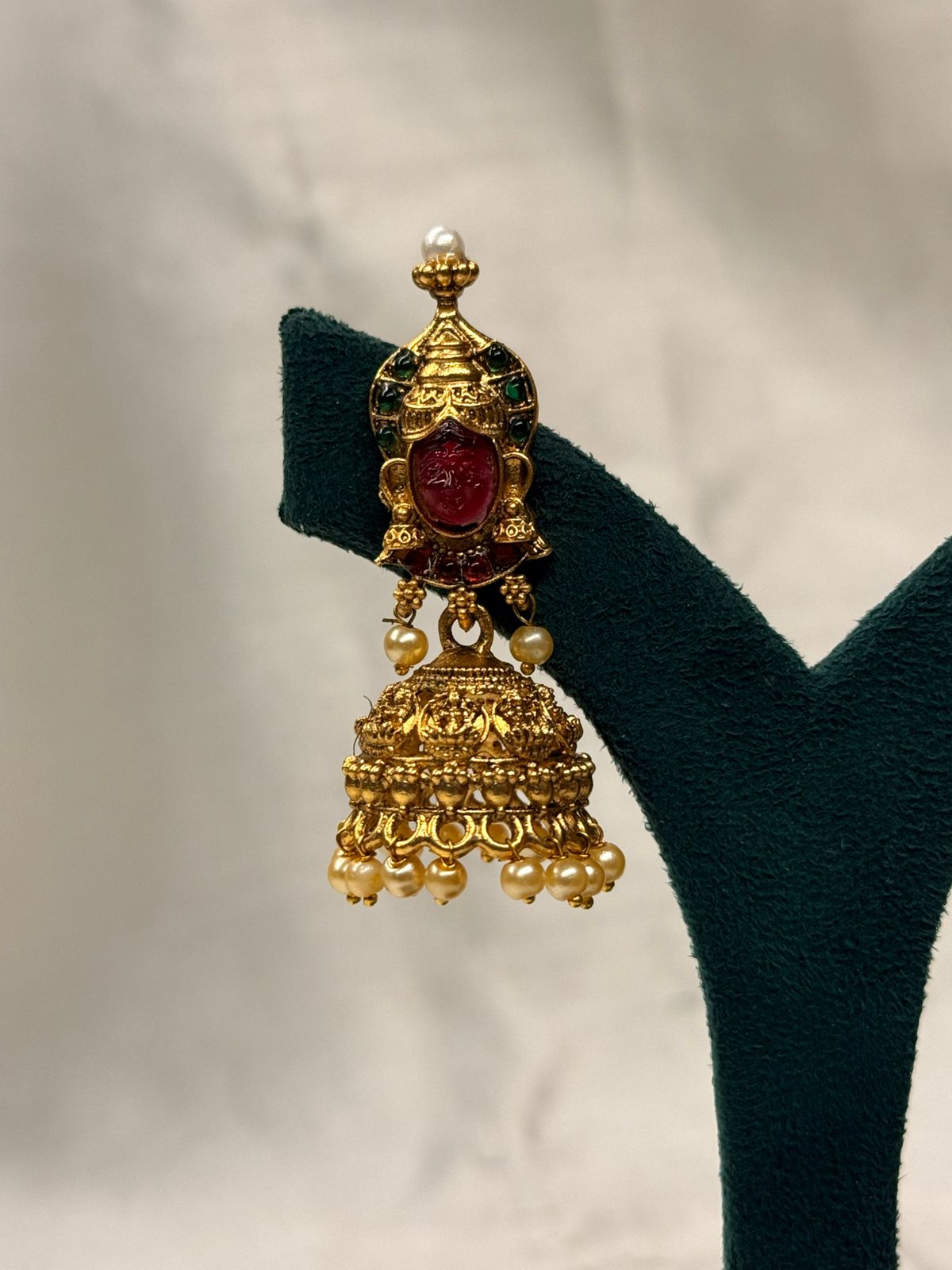 Regal Temple-Inspired Gold Jhumka,llb755
