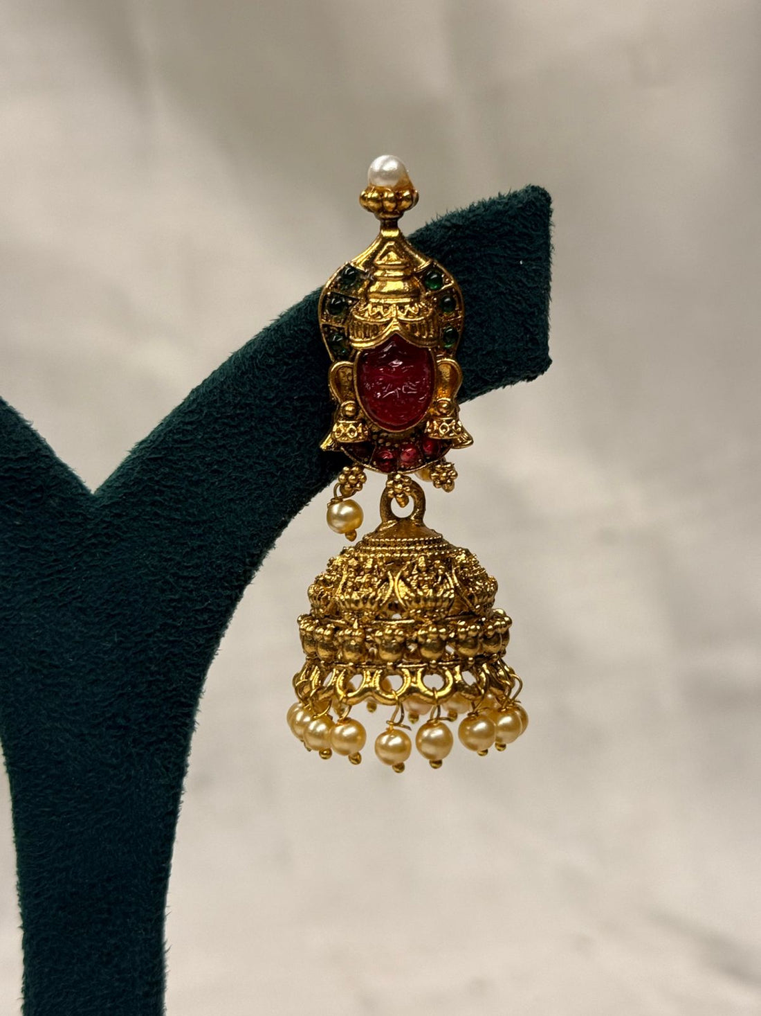 Regal Temple-Inspired Gold Jhumka,llb755