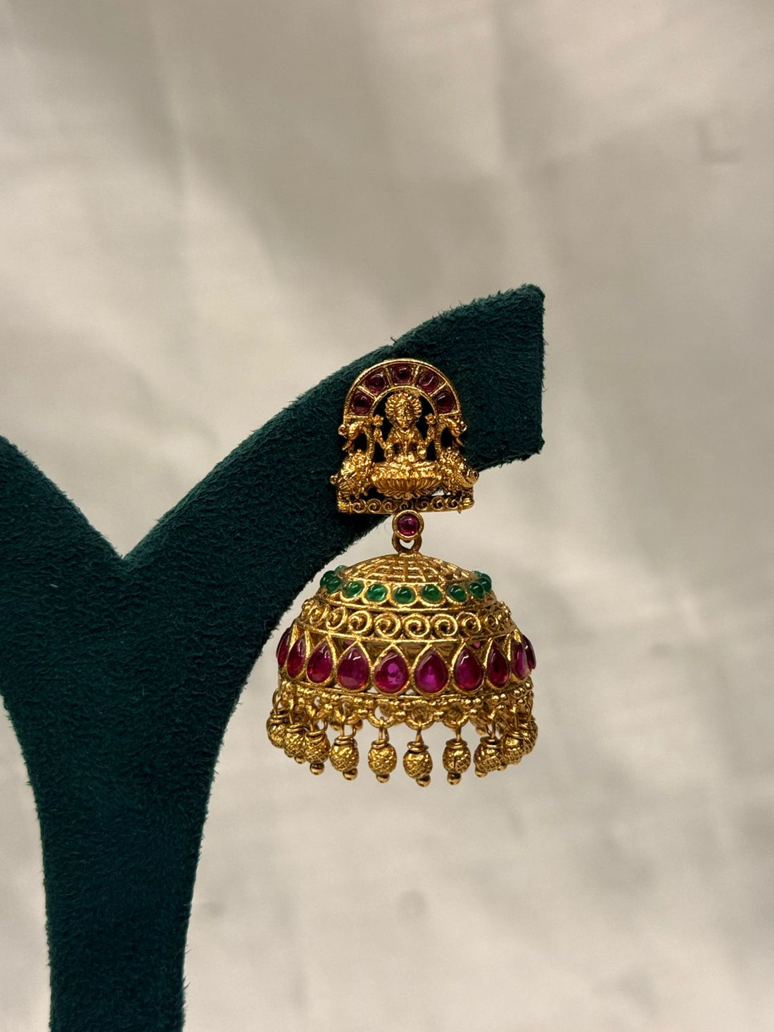 Traditional Temple Jhumka Earrings with Ruby,llb756