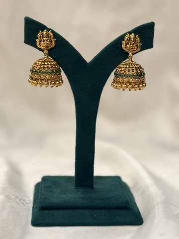 Antique Gold Lakshmi Temple Jhumka,llb760